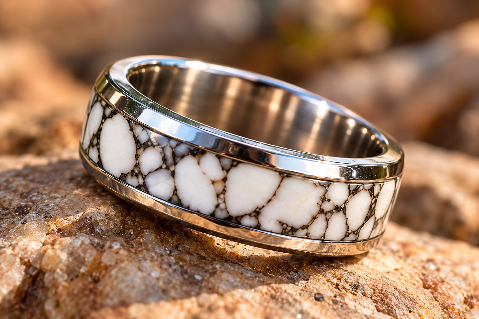 WHITE WARRIOR — WHITE HOWLITE RING - Image 2