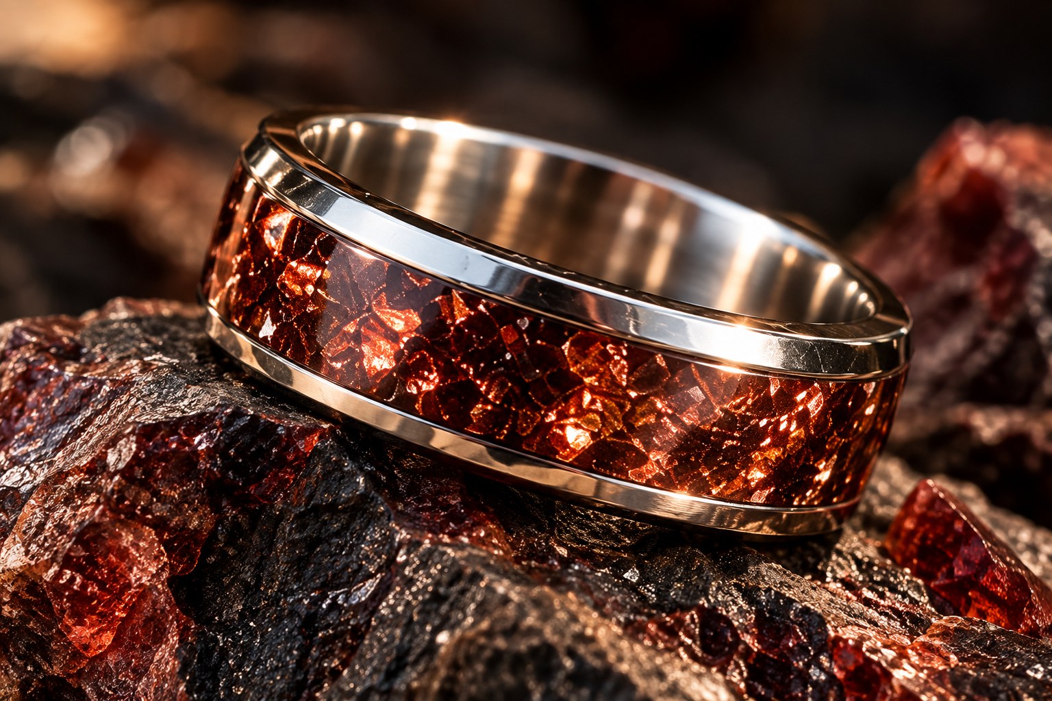 RED WARRIOR — RED HOWLITE RING